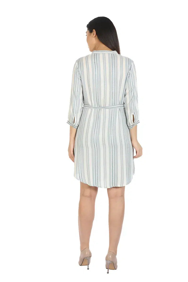 Grey Striped Viscose Dress