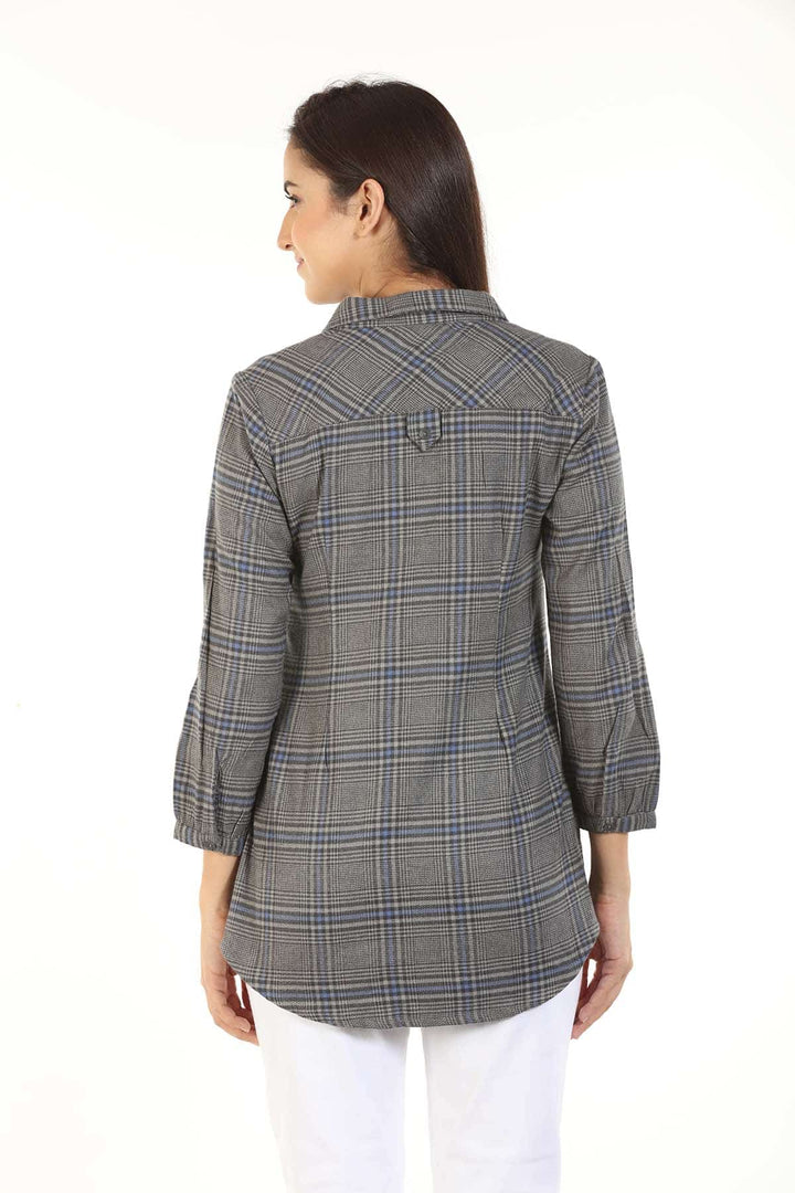 Grey Check Collared Shirt