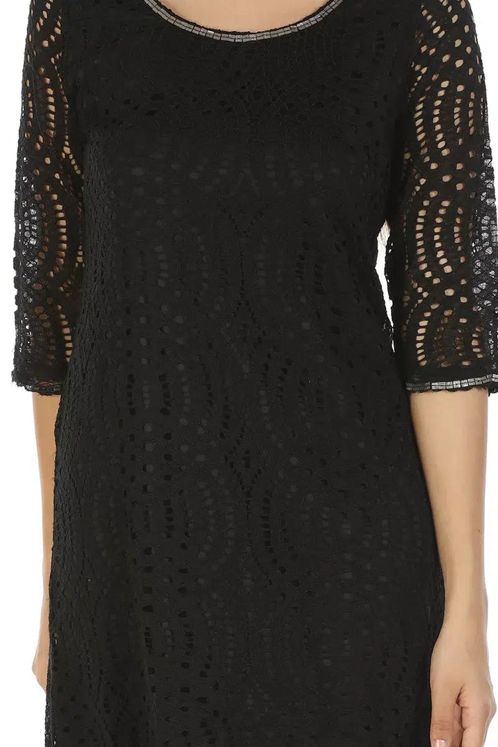 Black Lace A-Line Dress