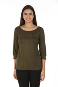 Dark Brown Solid T-Shirt Top