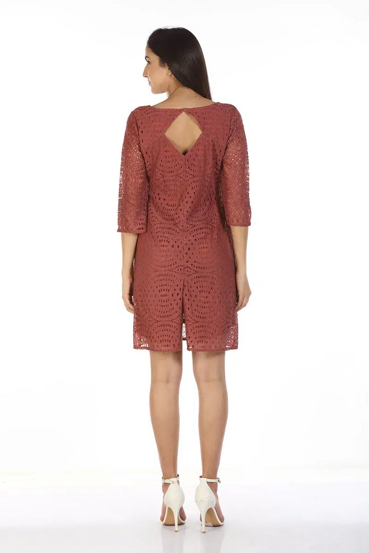 Red Lace Dress with Square Neck (Chantilly Lace)