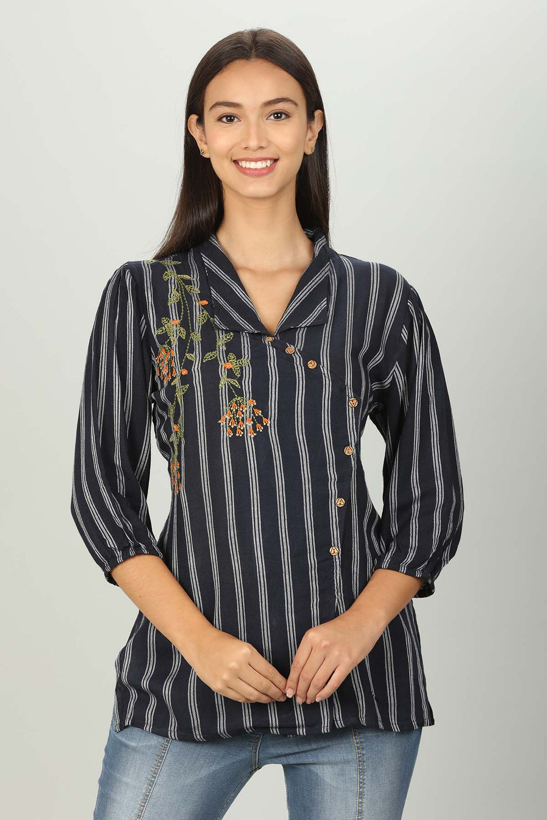 Blue collar stripe Shirt