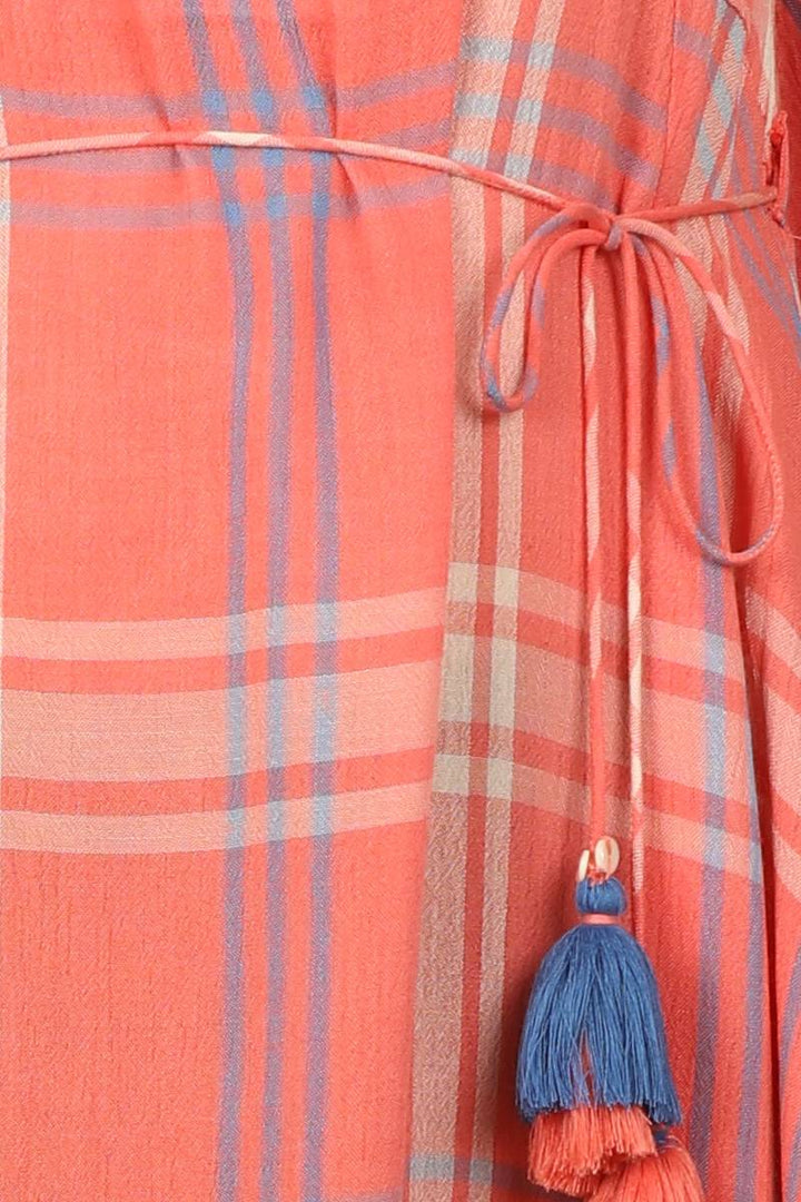 Pink Mandarin Neck High-Low Dress