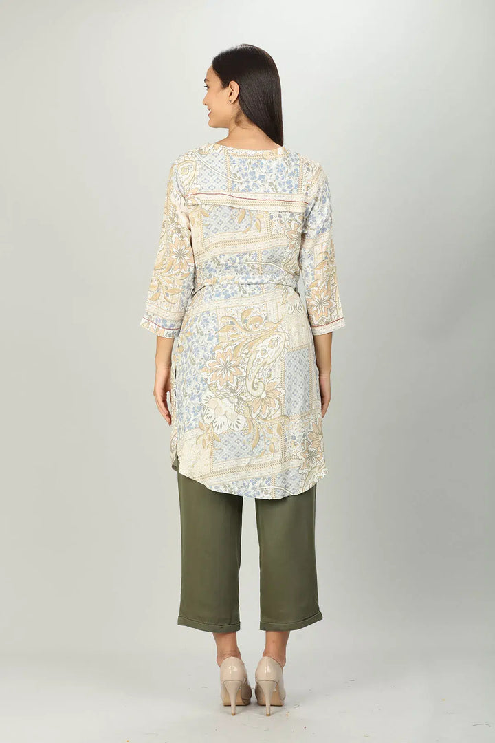 Floral Print Cream Tunic