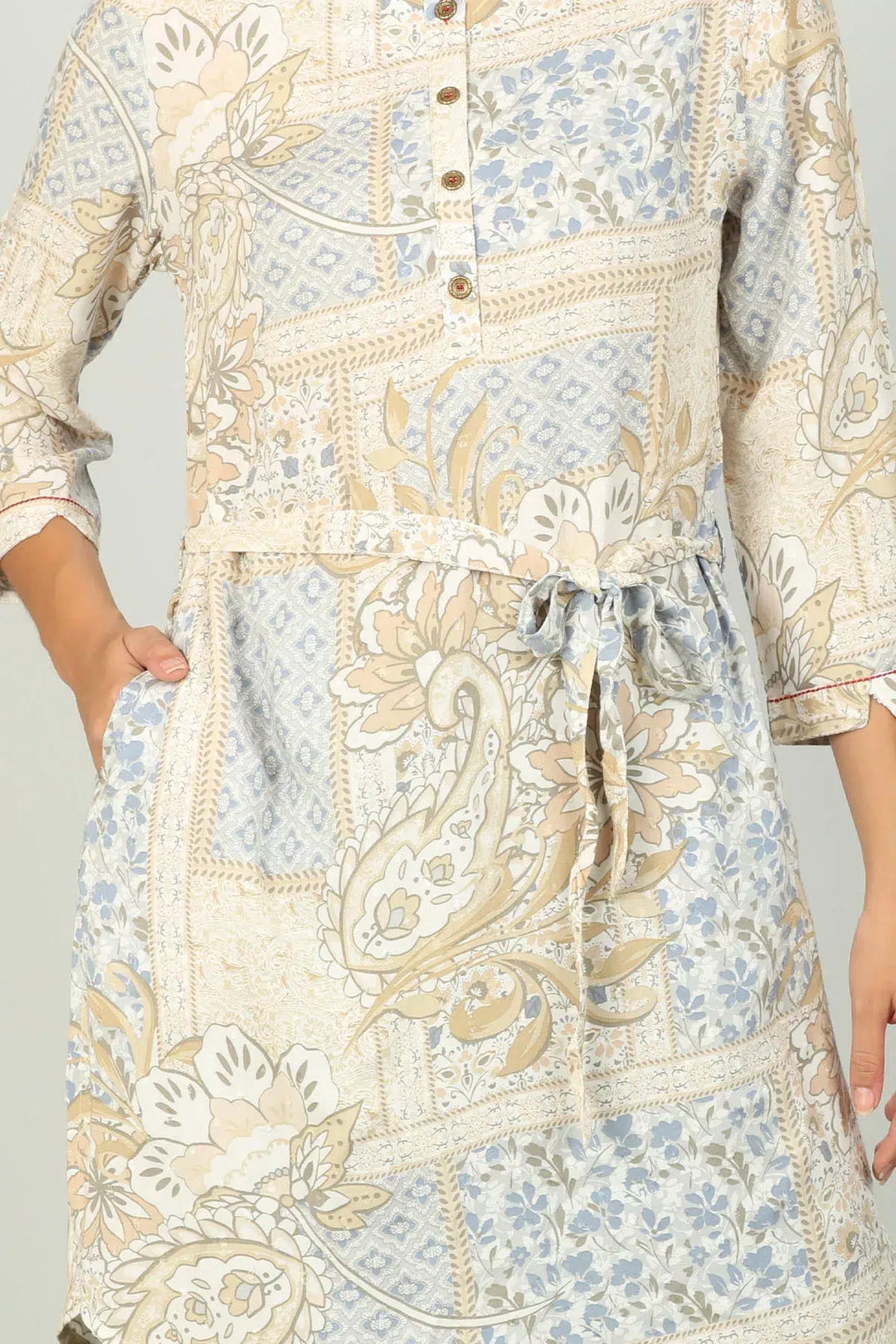 Floral Print Cream Tunic