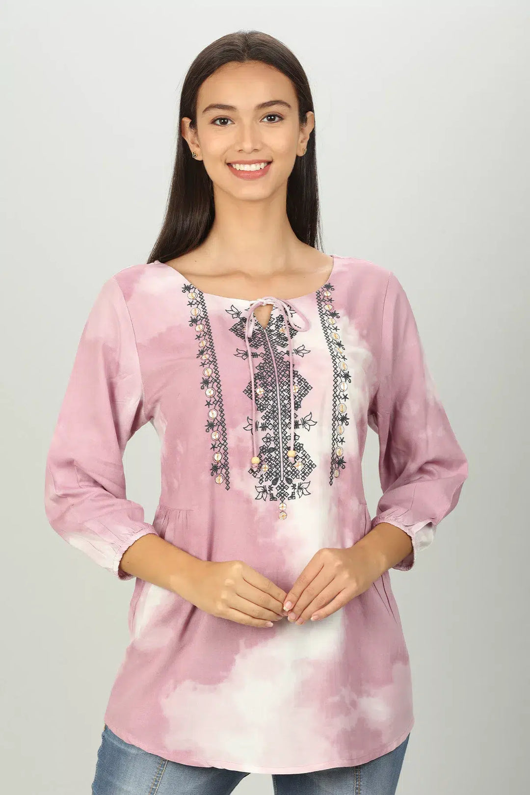 Light Pink String Tie Regular Top