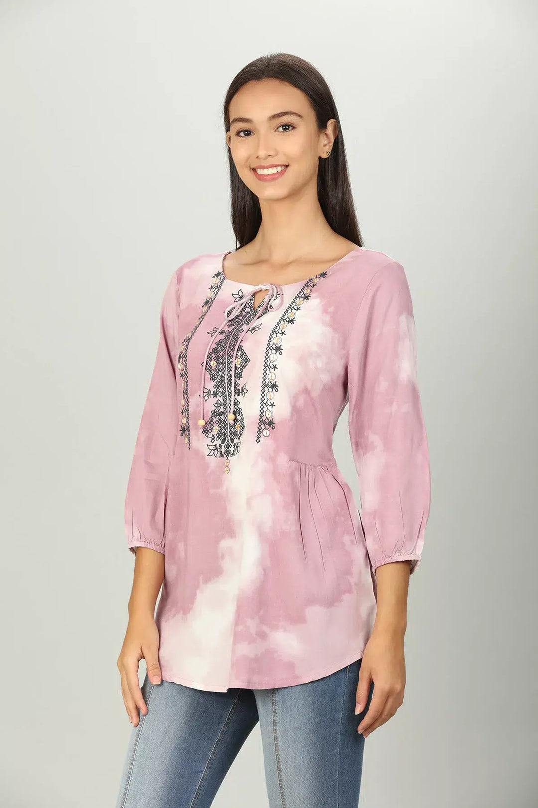 Light Pink String Tie Regular Top