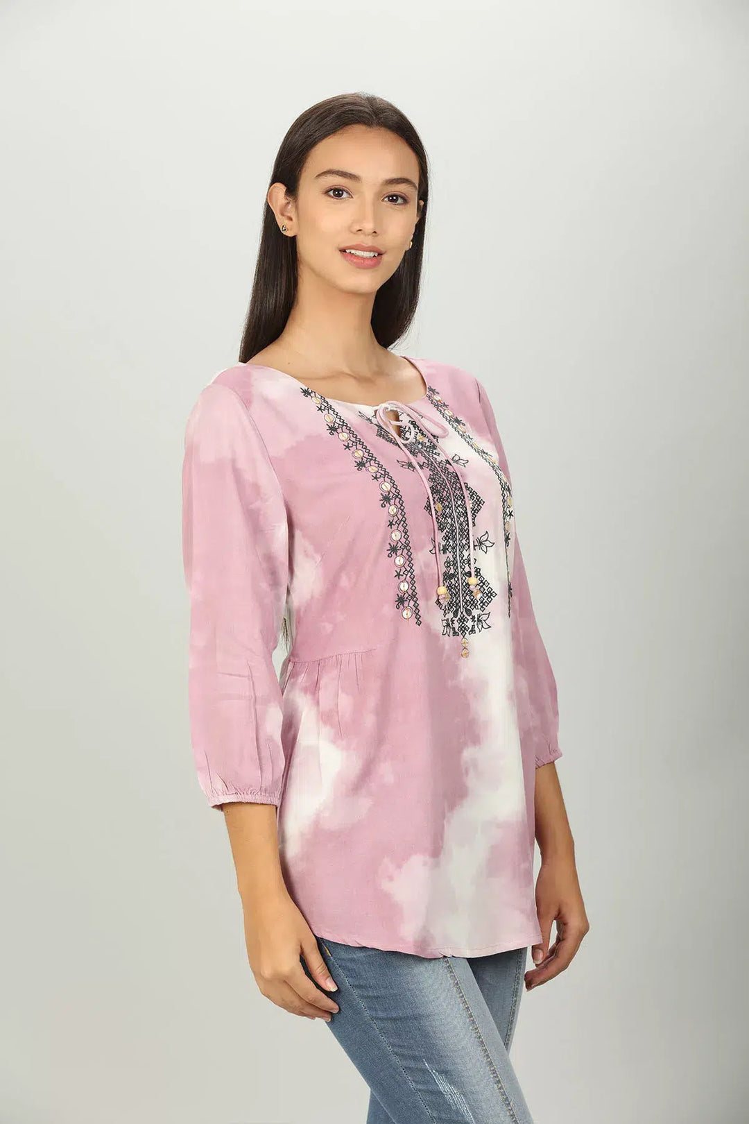 Light Pink String Tie Regular Top