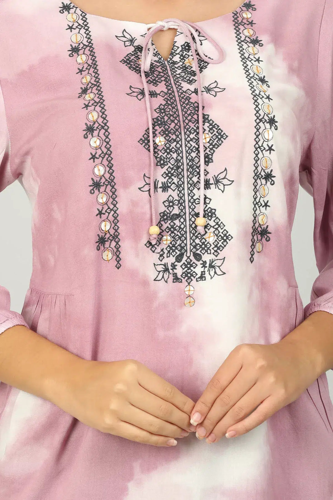 Light Pink String Tie Regular Top