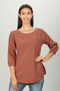 Rayon round neck solid top