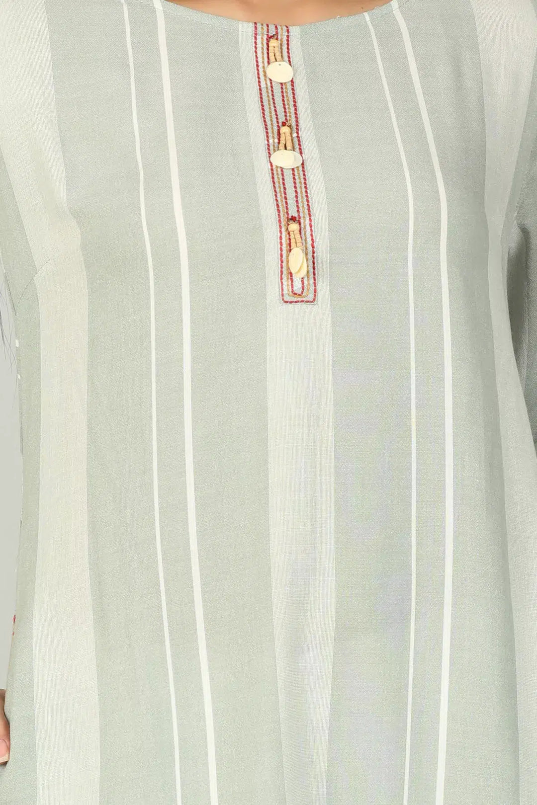 Light Grey embellished Stripe Tunic
