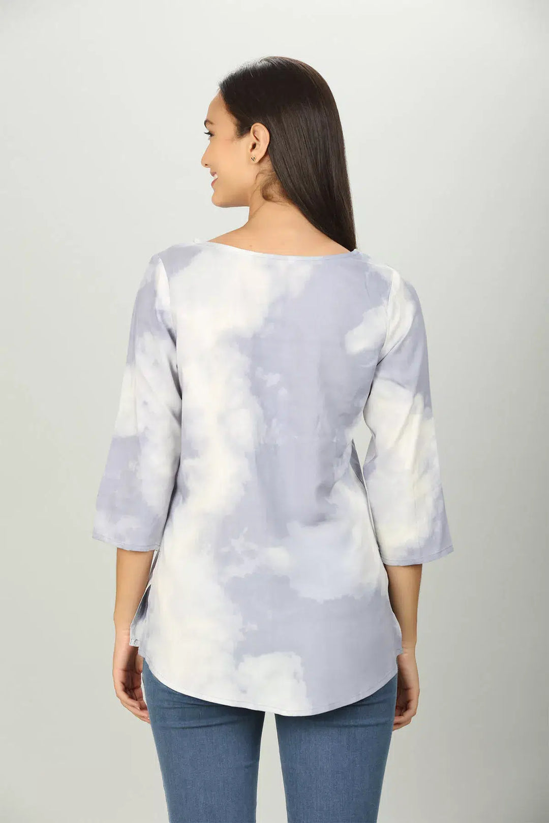 Blue Tie &amp; Die print Top
