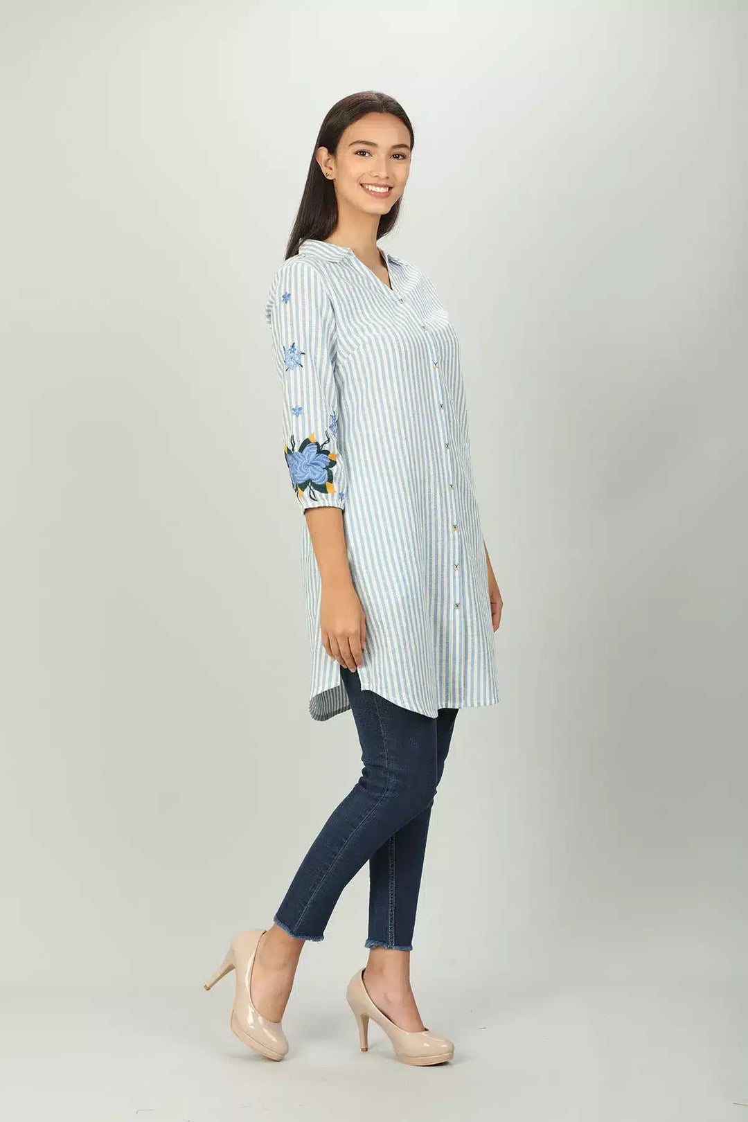 Blue and White Stripe Shirt