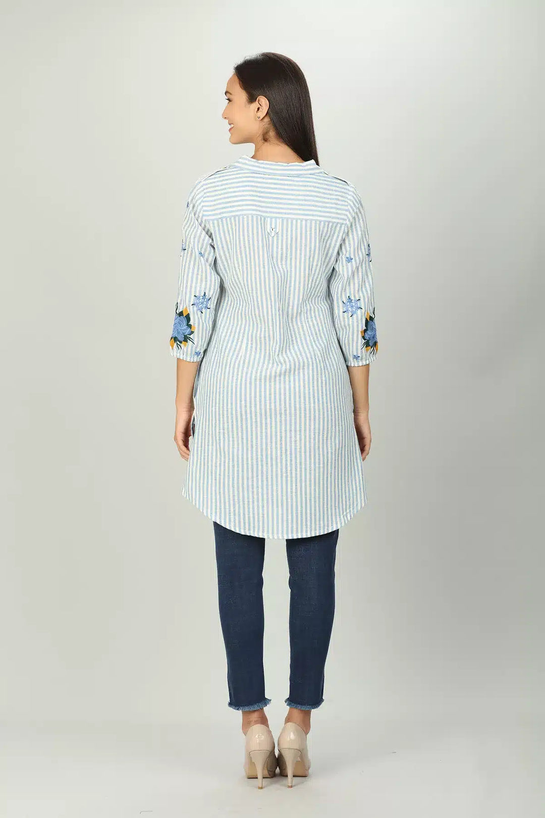 Blue and White Stripe Shirt