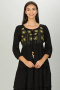 Black embroidered Aline dress