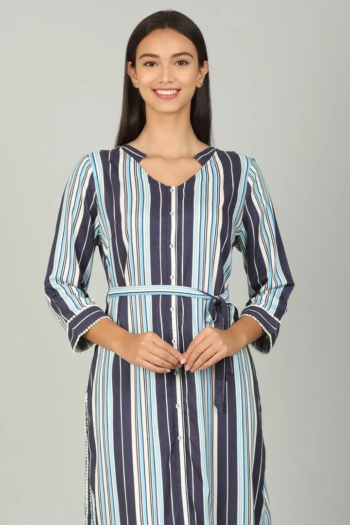 Blue Stripe Long Tunic