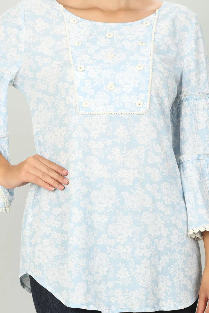Embellished Yoke Top