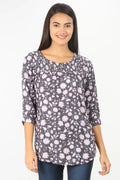 Lavender Grey Round Neck Top