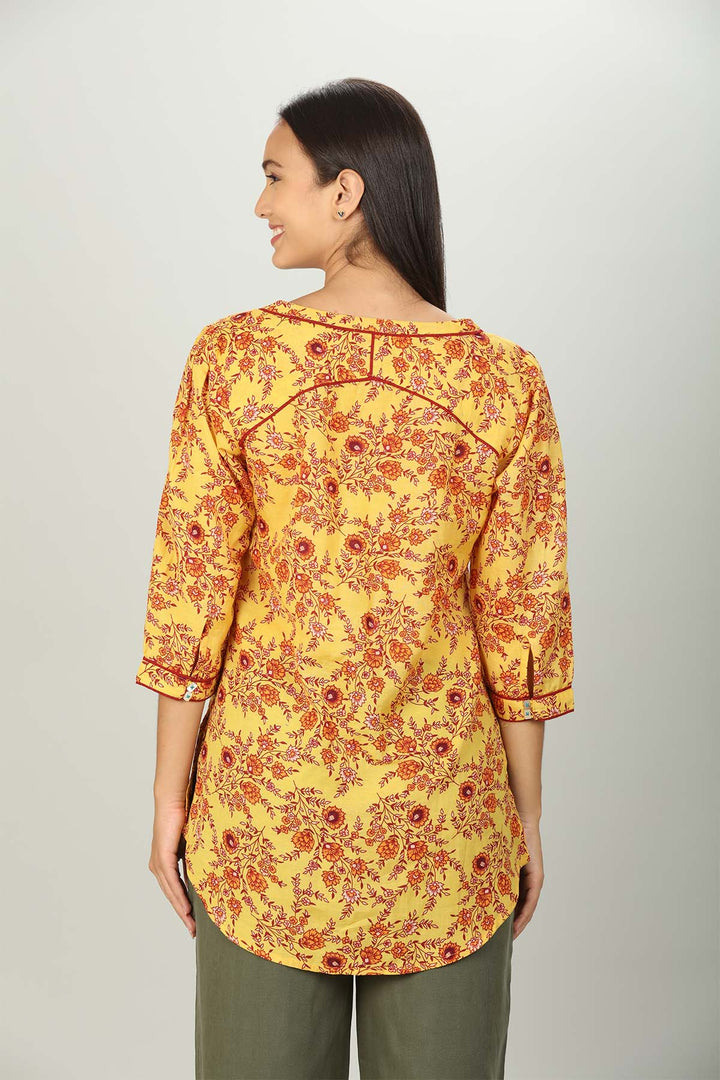 Yellow floral print Shirt
