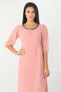 LIGHT PINK POLKA MAXI DRESS