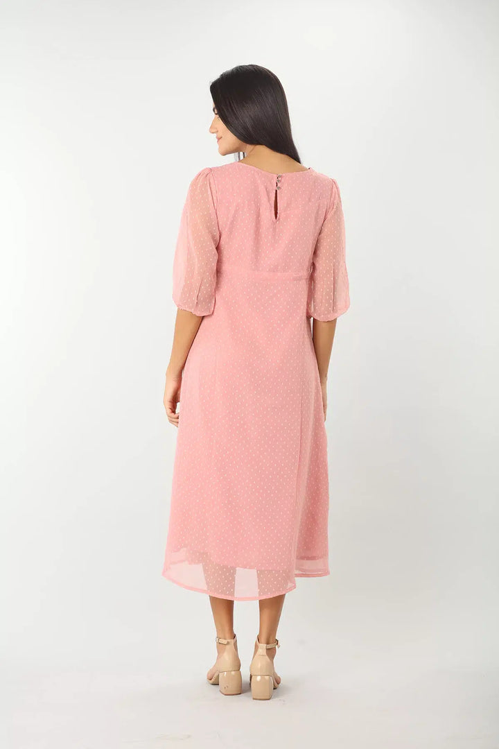 LIGHT PINK POLKA MAXI DRESS