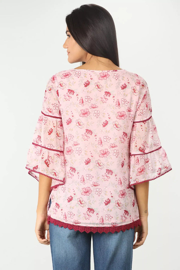 PINK FLORAL PRINTED  TOP