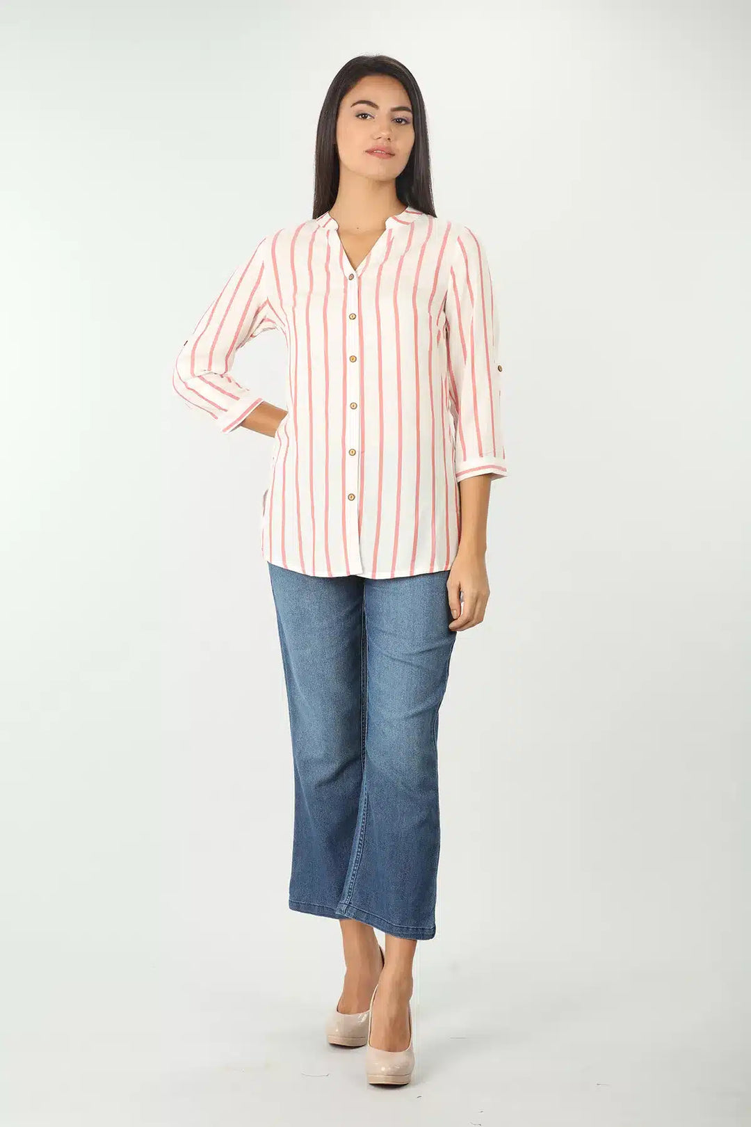 WHITE STRIPED SHIRT