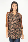LIGHT RED FLORAL PRINT COLLAR SHIRT