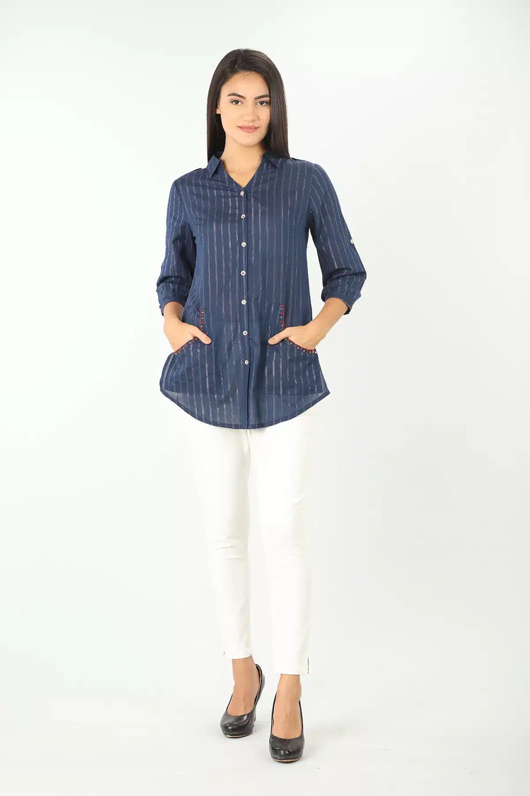 STRIPED BLUE SHIRT