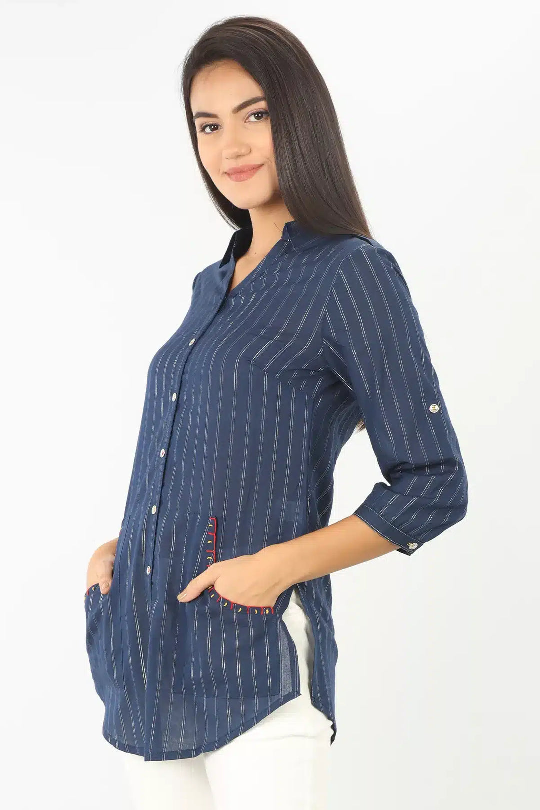 STRIPED BLUE SHIRT