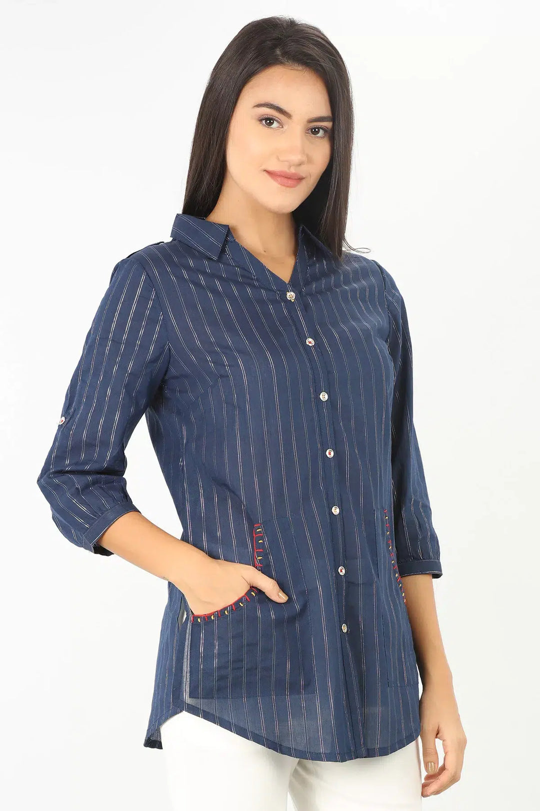 STRIPED BLUE SHIRT