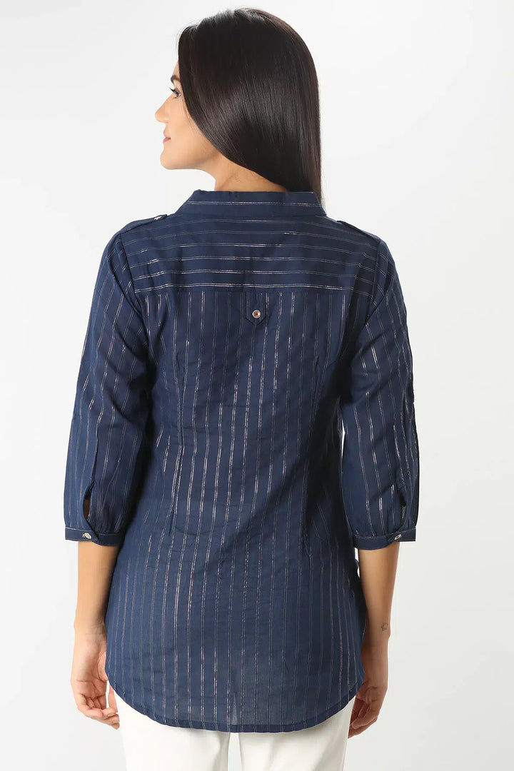 STRIPED BLUE SHIRT