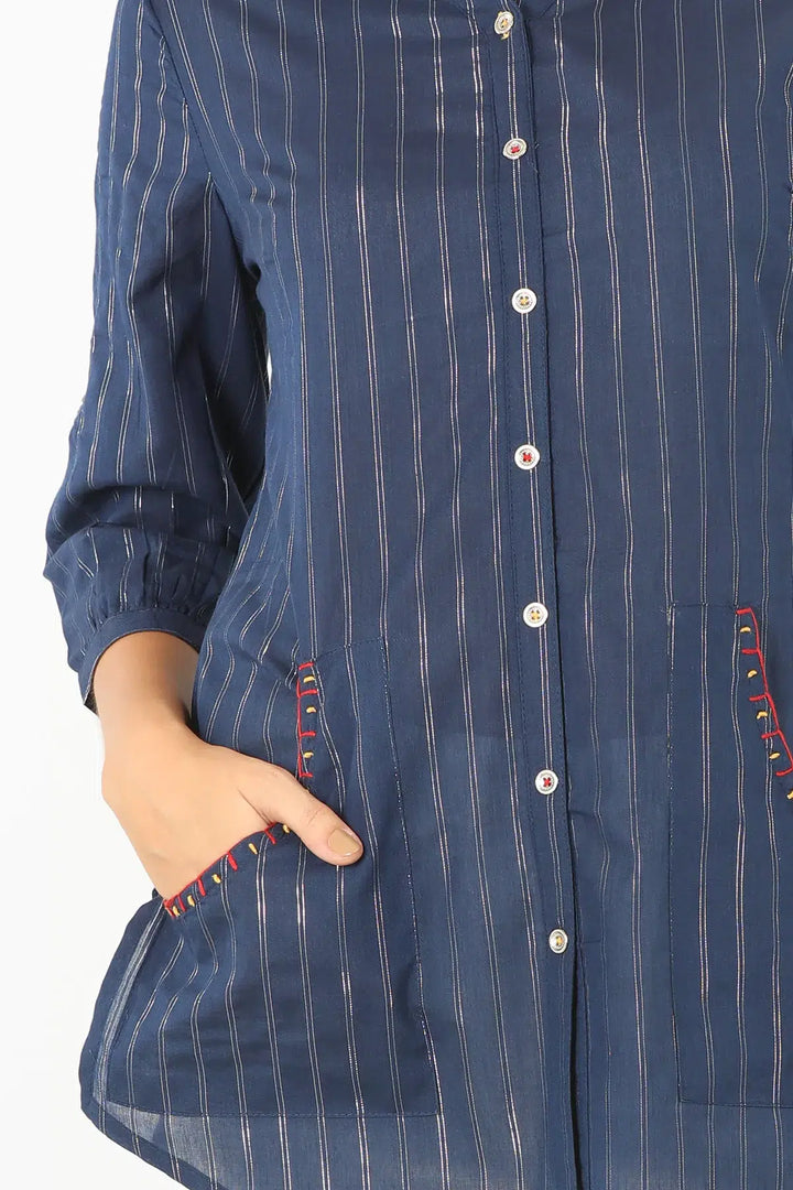 STRIPED BLUE SHIRT