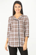 WHITE CHECKS TOP
