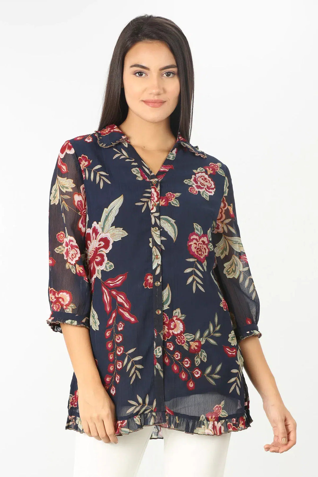 Blue Floral printed Shirt