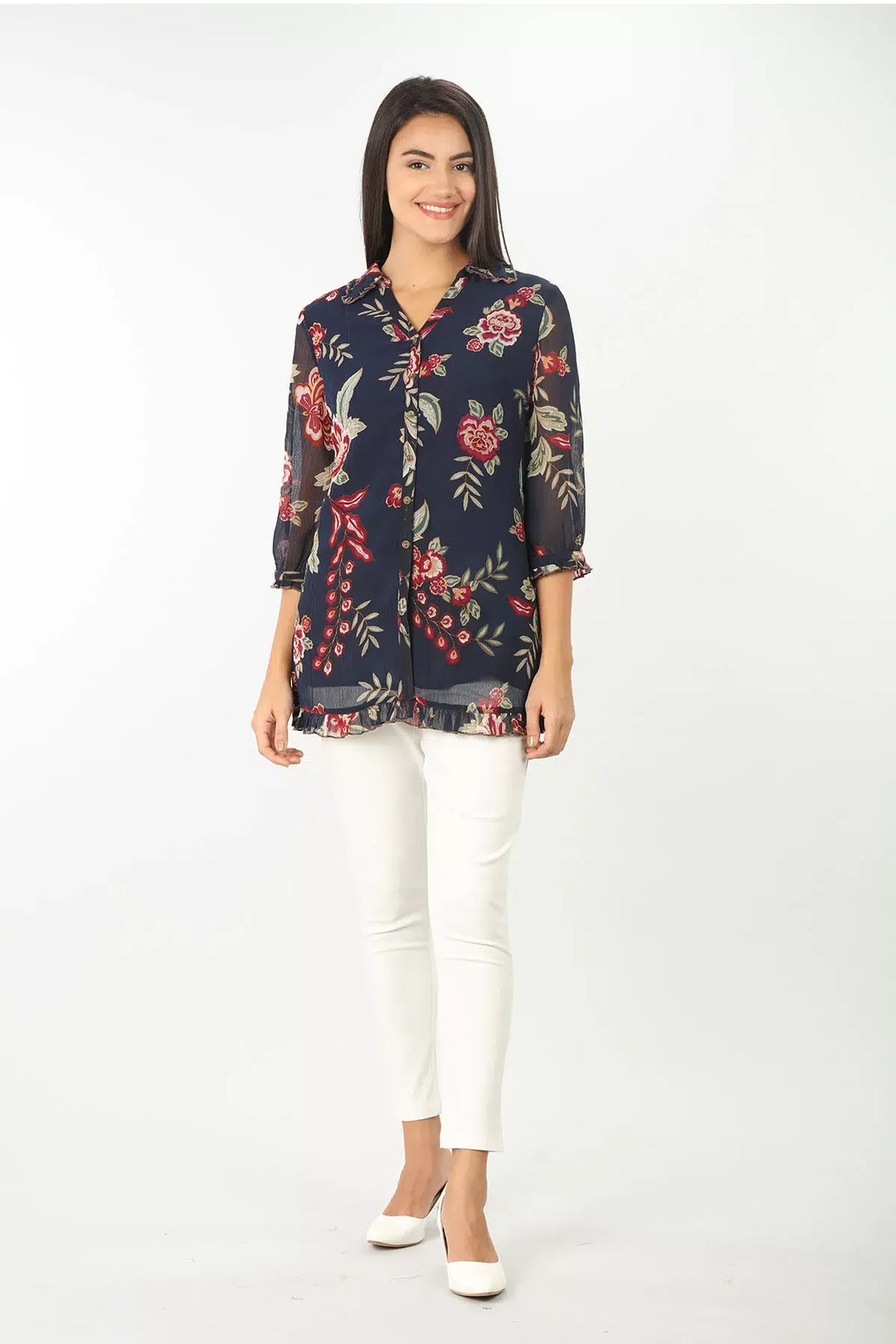 Blue Floral printed Shirt