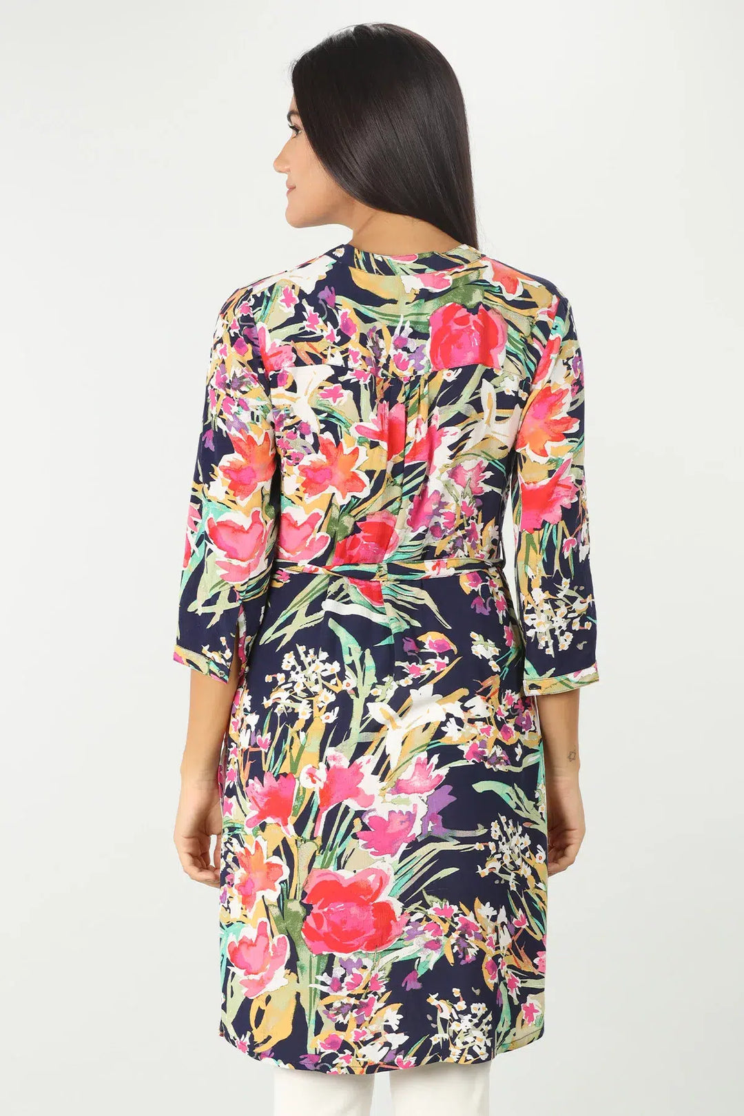 Blue rayon printed Tunic