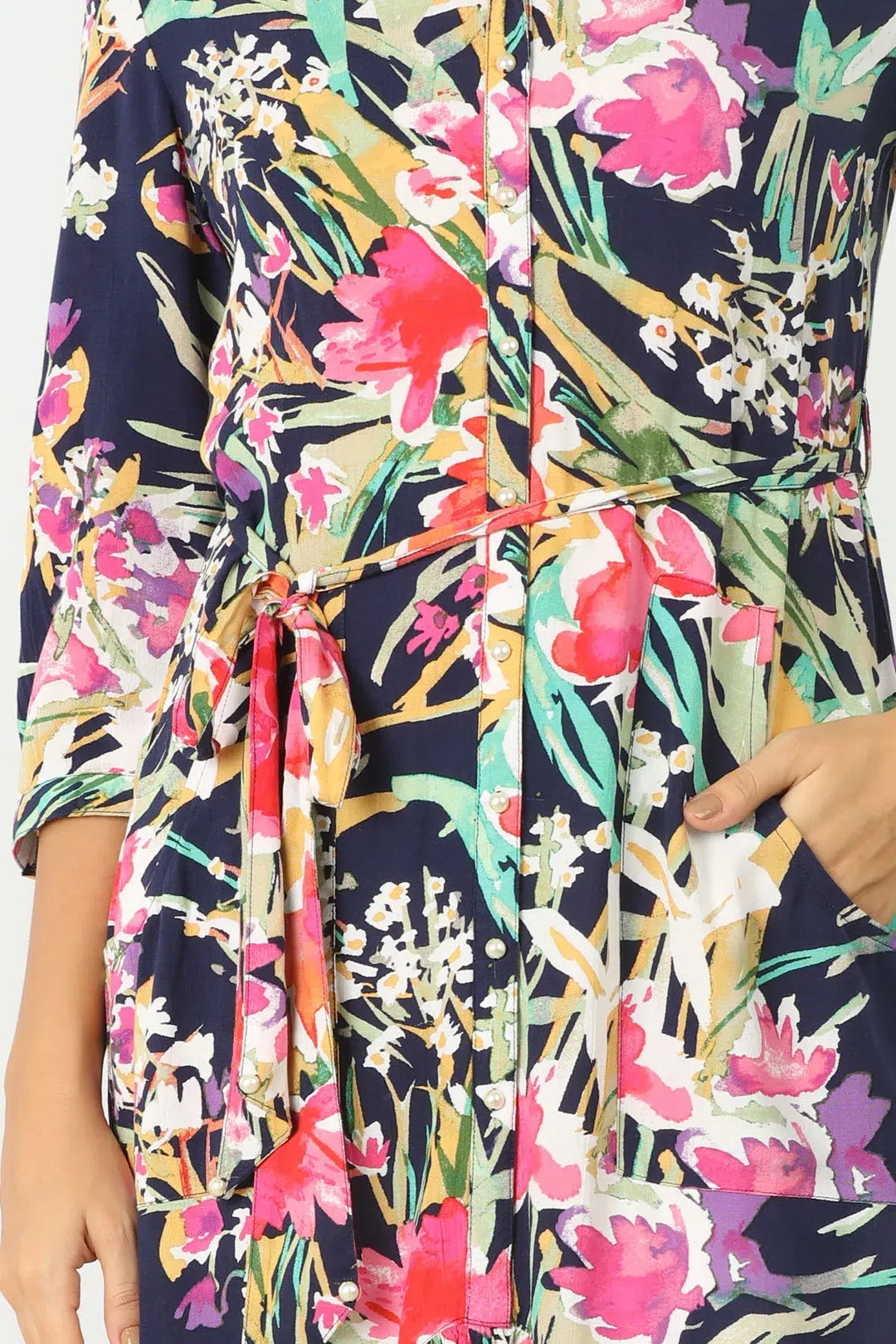 Blue rayon printed Tunic
