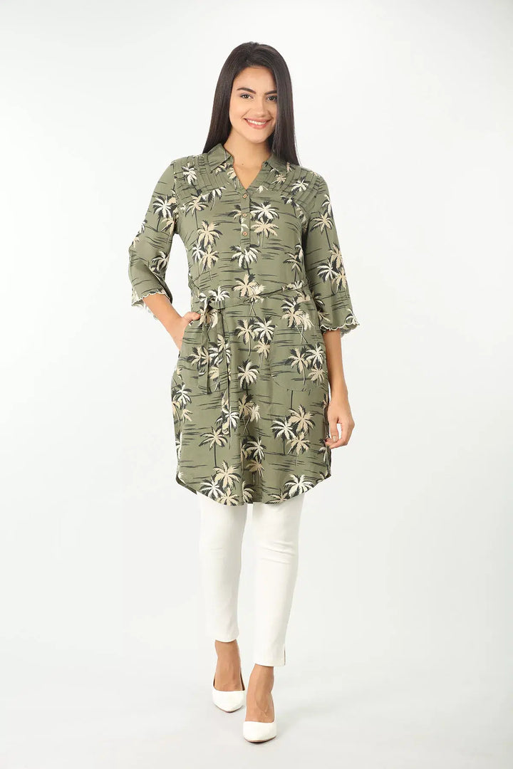 Sage Green rayon printed Tunic