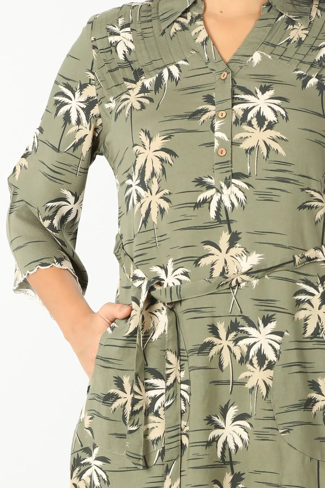 Sage Green rayon printed Tunic