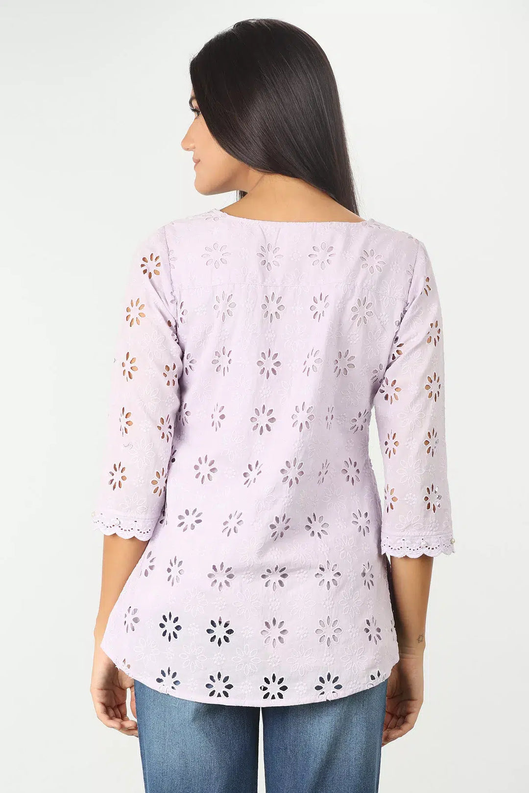 Self Design v neck top (Purple)