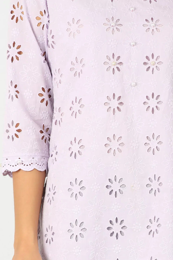 Self Design v neck top (Purple)