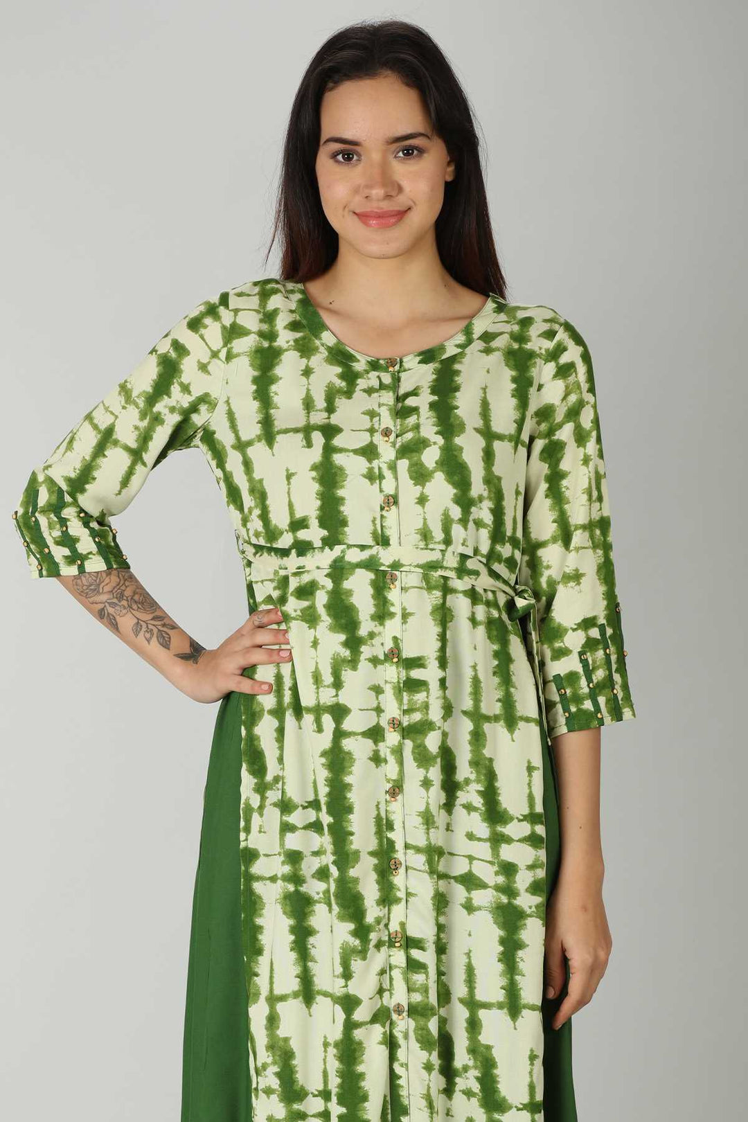 Green Tie &amp; Dye Maxi Dress