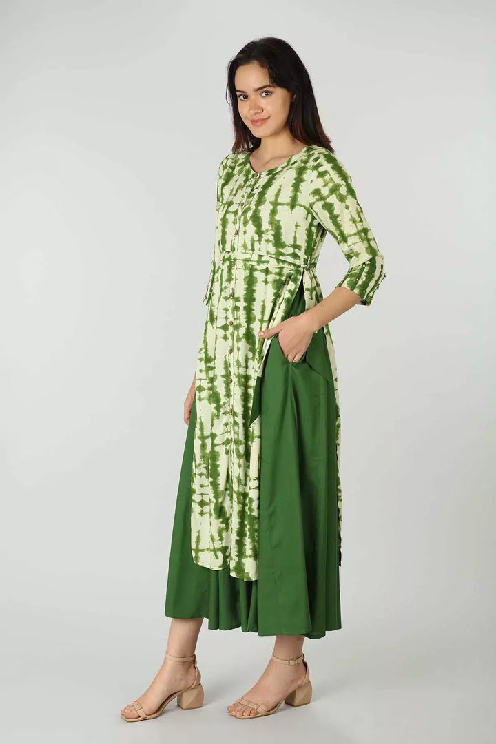 Green Tie &amp; Dye Maxi Dress