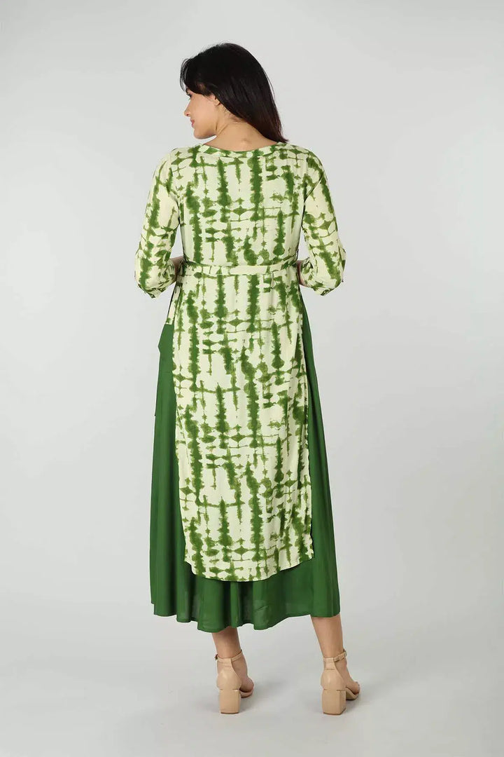 Green Tie &amp; Dye Maxi Dress