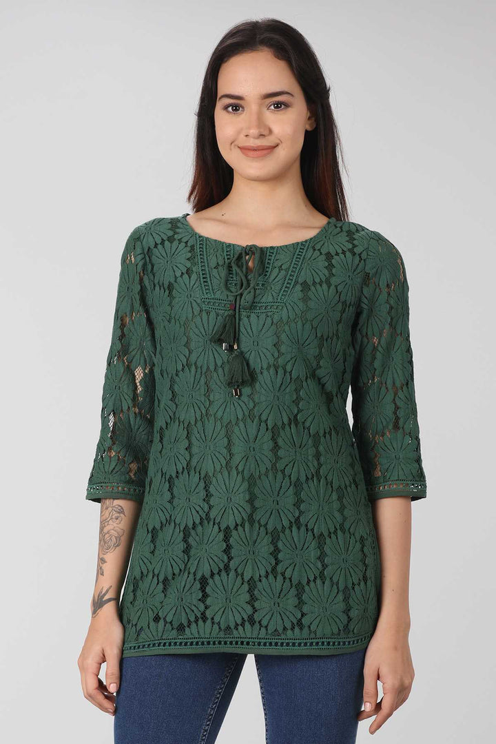 Green Lace Top