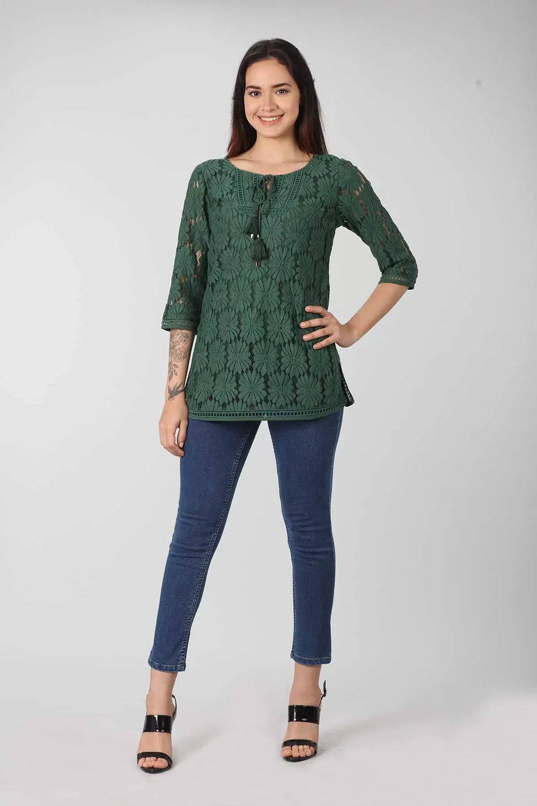 Green Lace Top