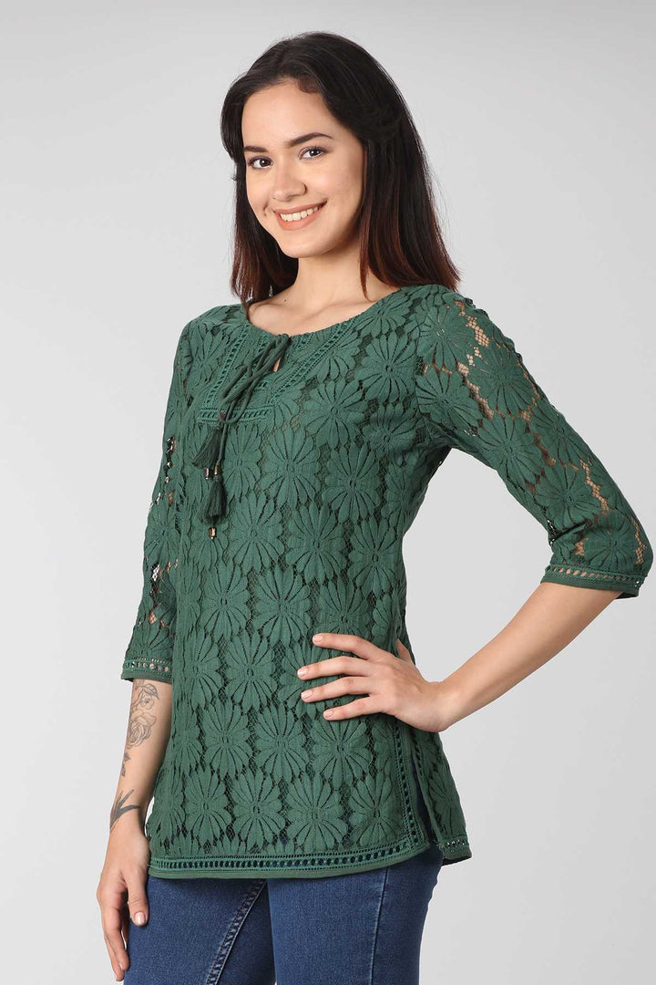 Green Lace Top