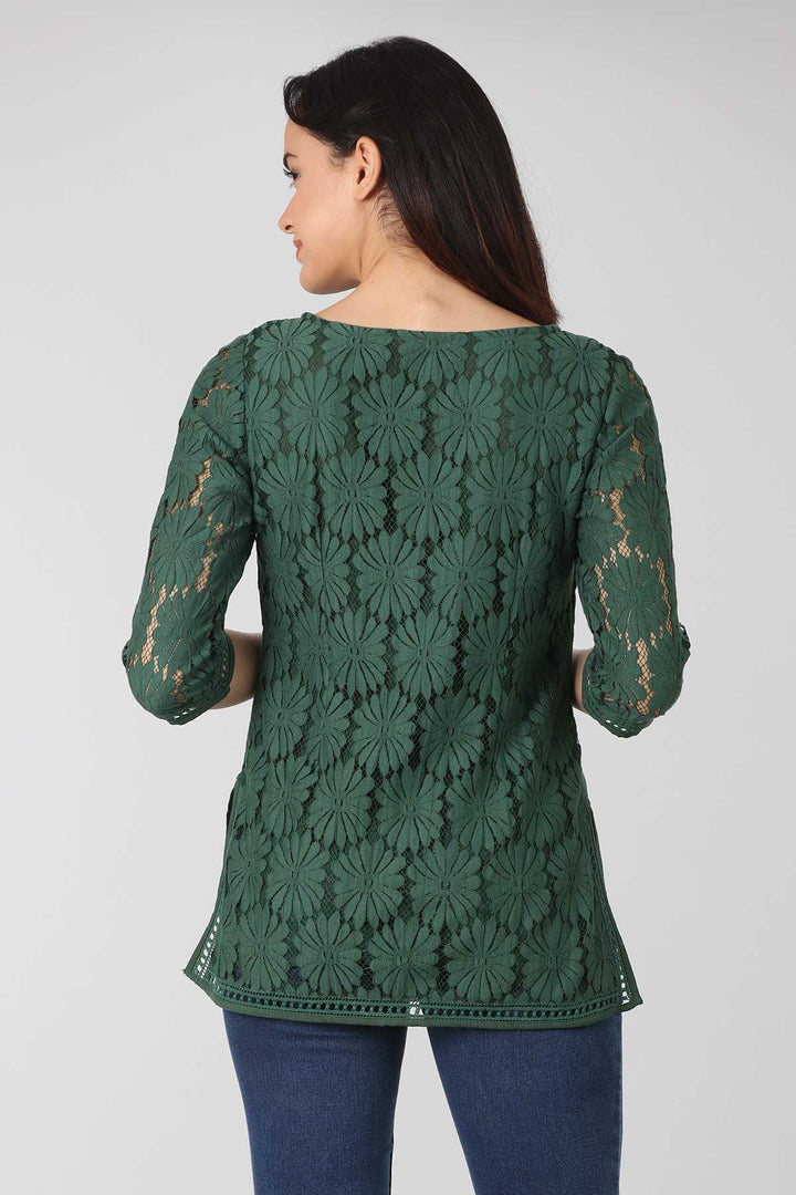 Green Lace Top