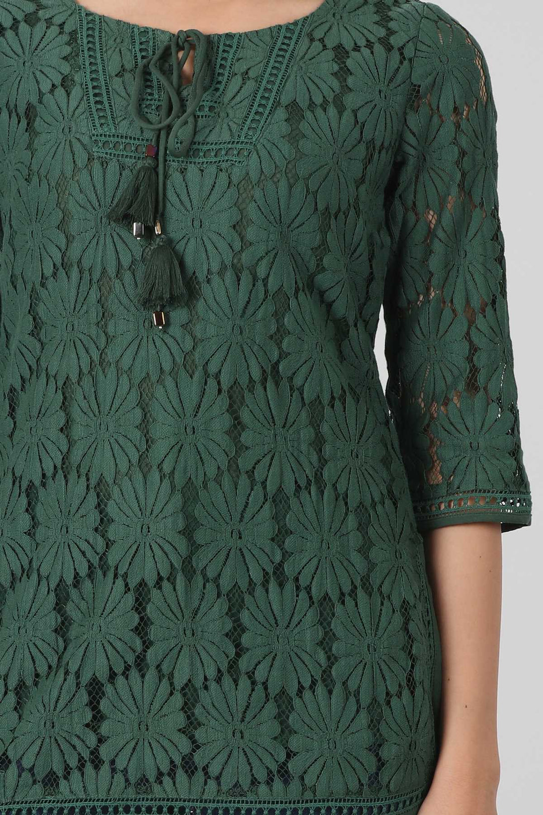 Green Lace Top